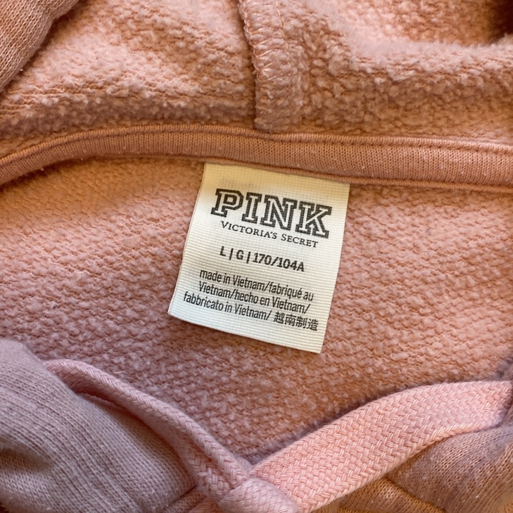 Victoria’s Secret PINK Dusty Rose/Light Pink w/ Silver Writing Full-zip Hoodie. - Picture 5 of 6